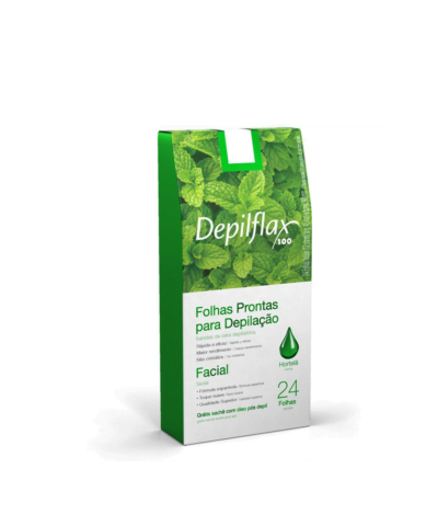 Folhas Para depilação Depilflax Facial Hortelã