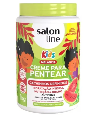Creme De Pentear Salon Line 1000g Kids Melancia Cachinhos Definidos