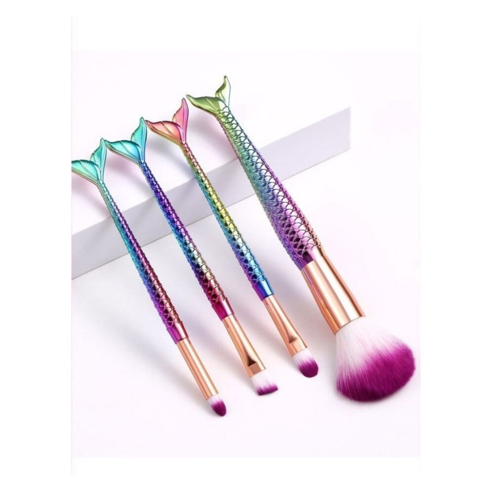 Kit 4 Pincéis Sereia Para Maquiagem QBela Manuela!