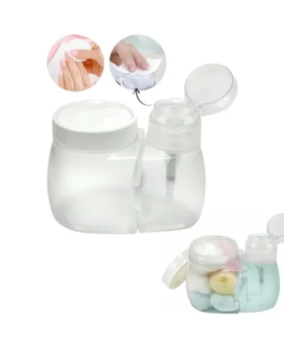 Dosador De Acetona Santa Clara 130ml+porta Algodão Transparente