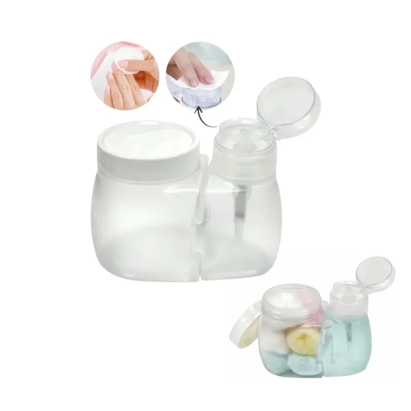 Dosador De Acetona Santa Clara 130ml+porta Algodão Transparente